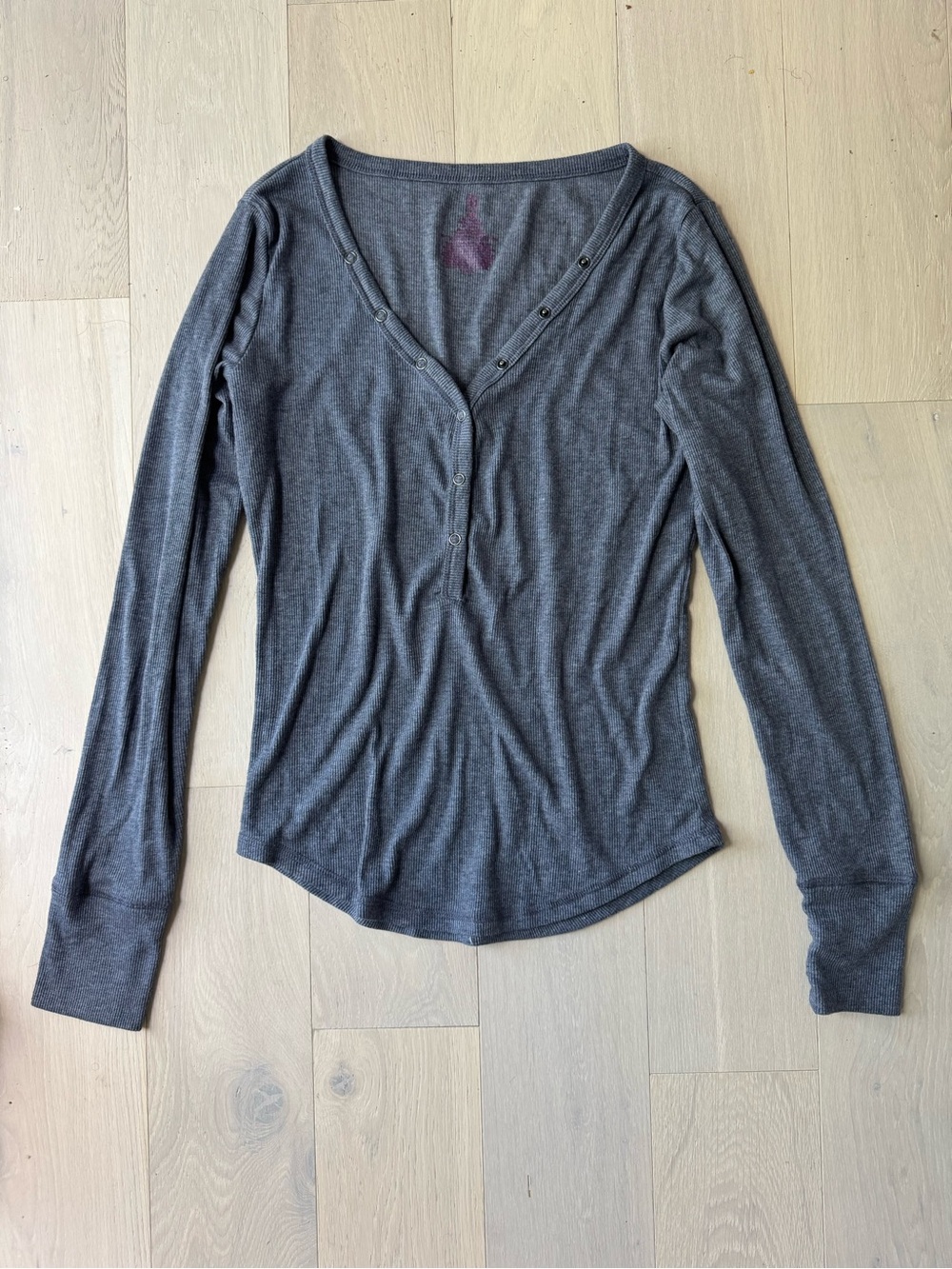 grey long sleeve henley top
